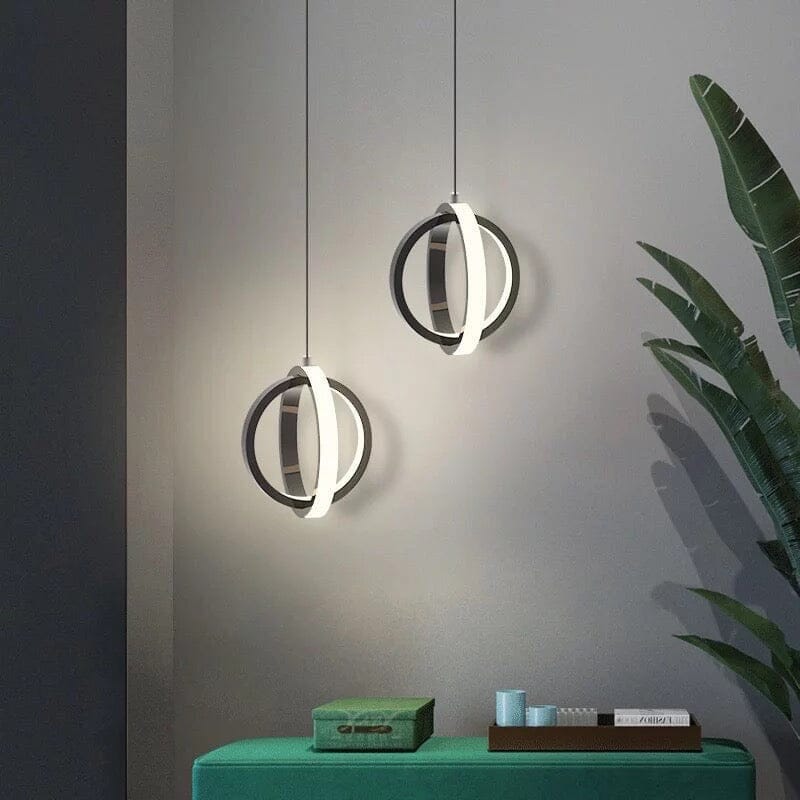 NovaArc Mini Black Circular LED Pendant Light for Kitchens