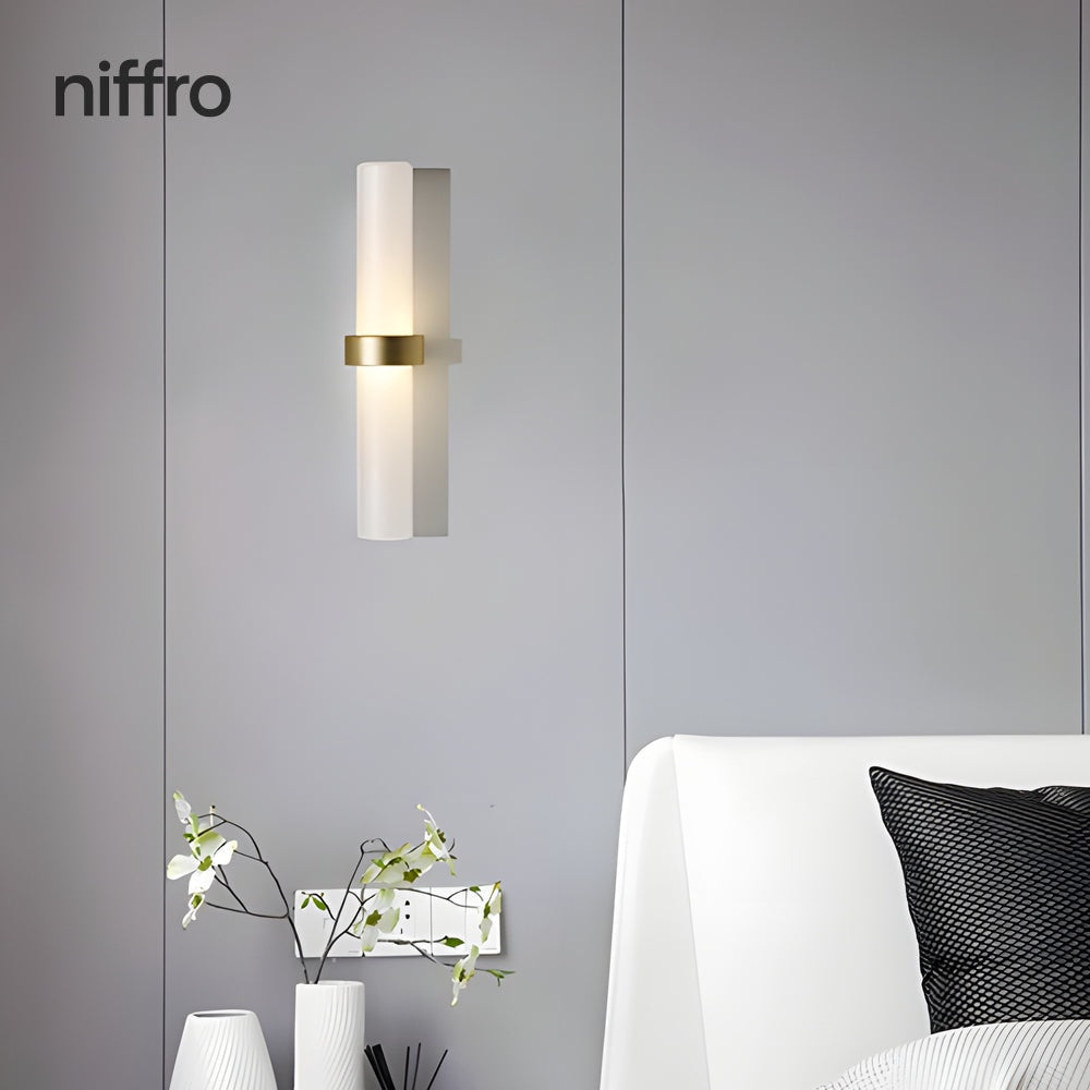 Ardelle Modern Wall Lamp Com Tubo De Vidro Fosco Branco Quente