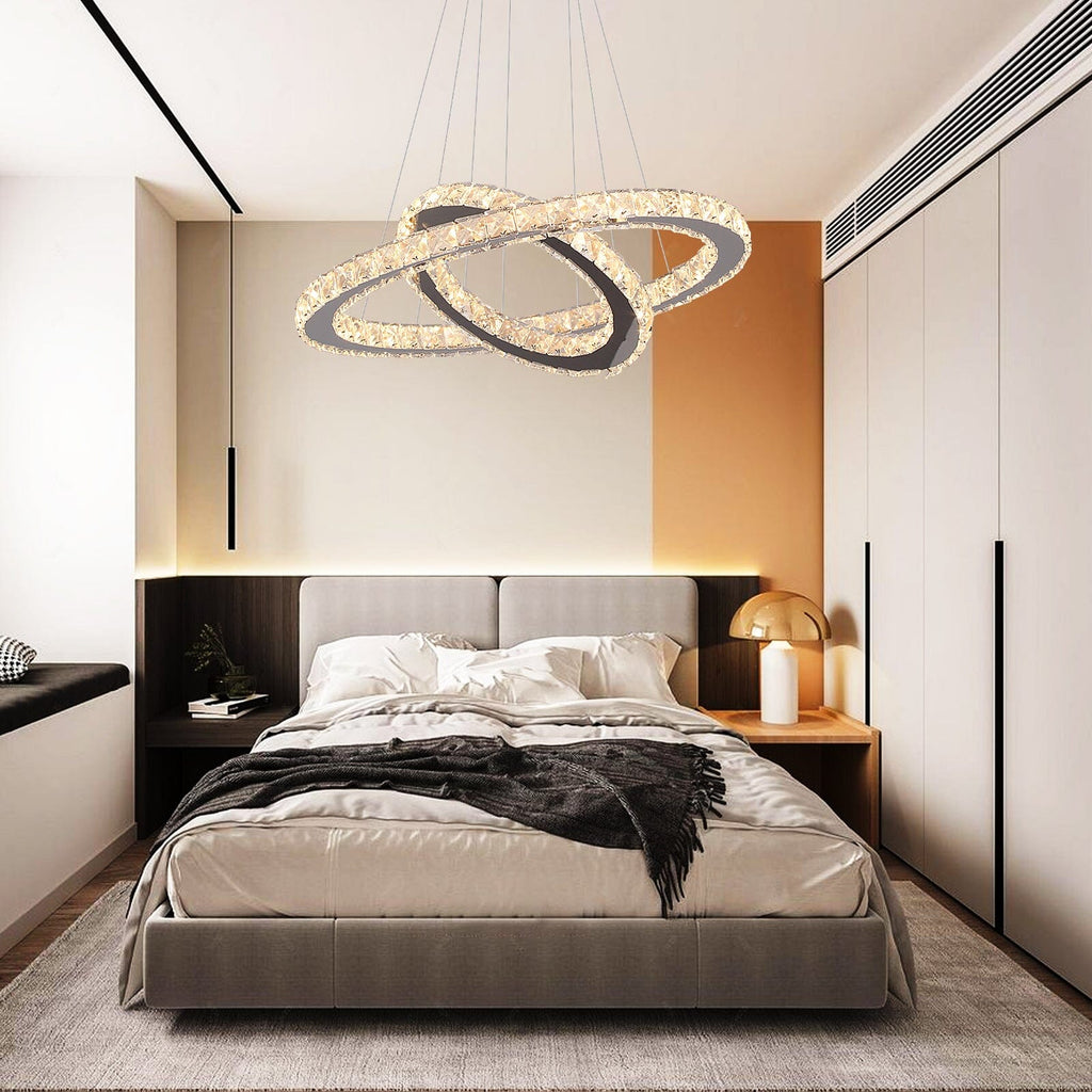 Aurea Crystal Ring Pendant Light With Chrome Finish