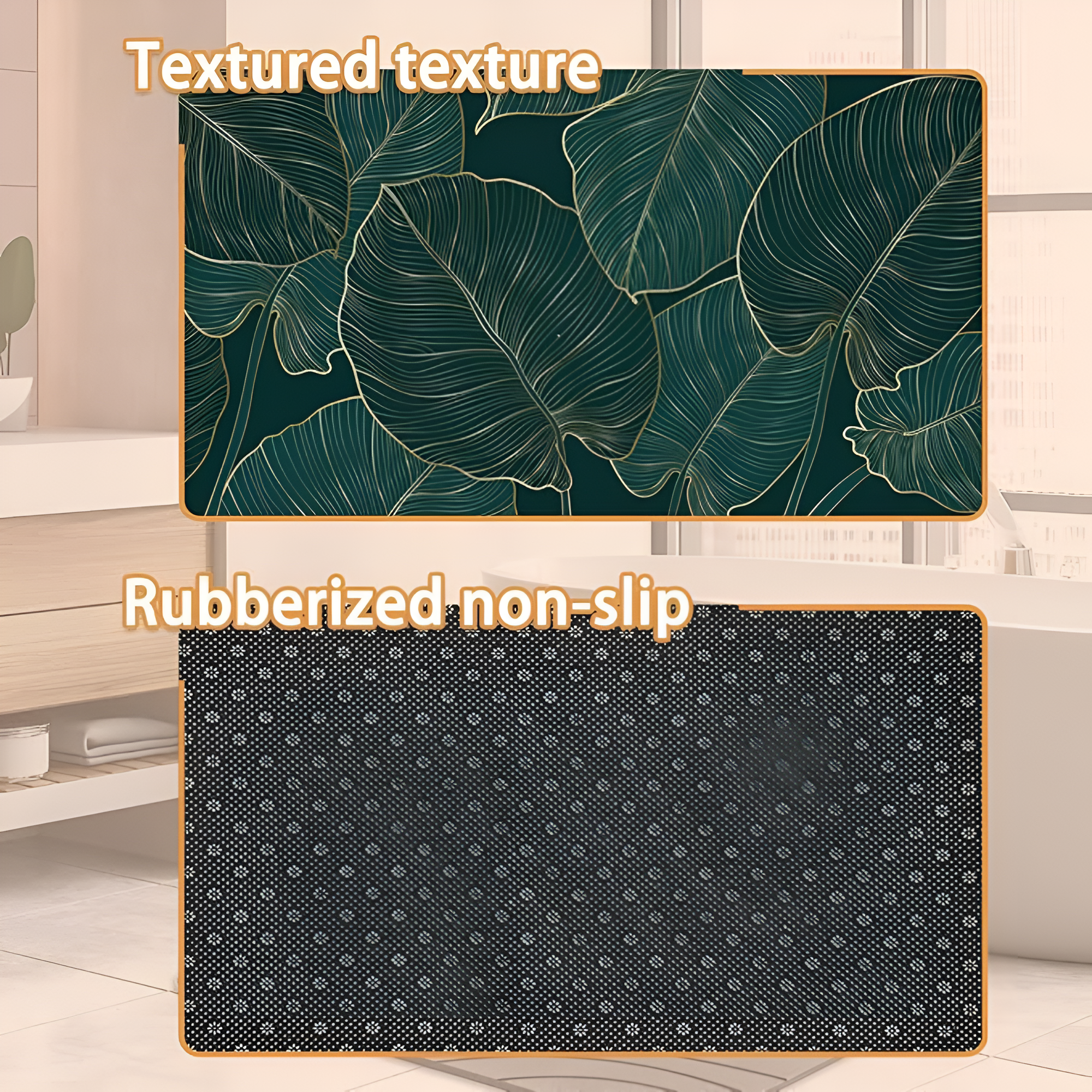 Marisol Gold Linear Leaf Doormat