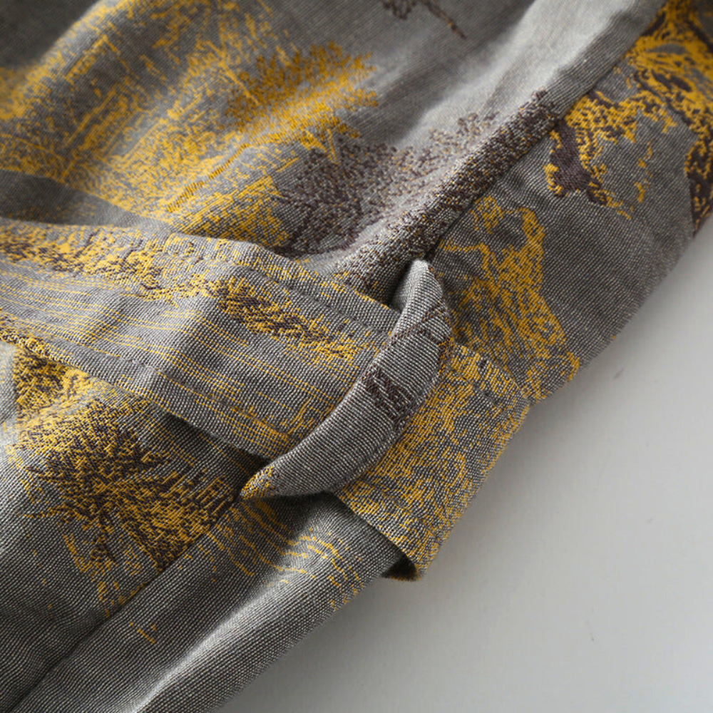 Rustic Elegance Kimono Robe in Pure Cotton