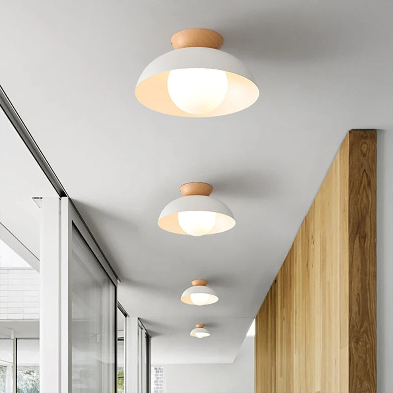 Asterra Nordic Wood and Iron Accent Ceiling Light for Hallways