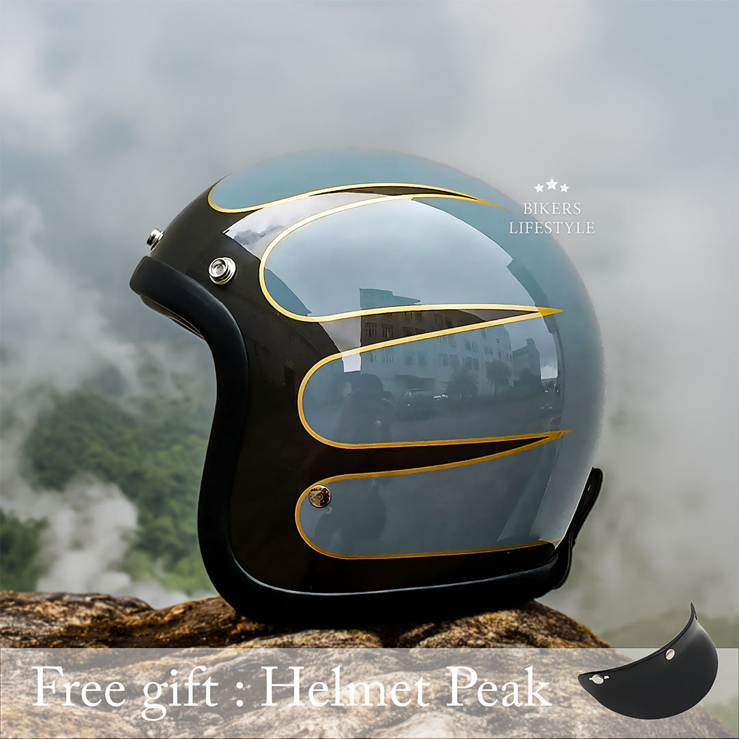 Nízkoprofilová vintage motocyklová helma - schváleno DOT a ECE