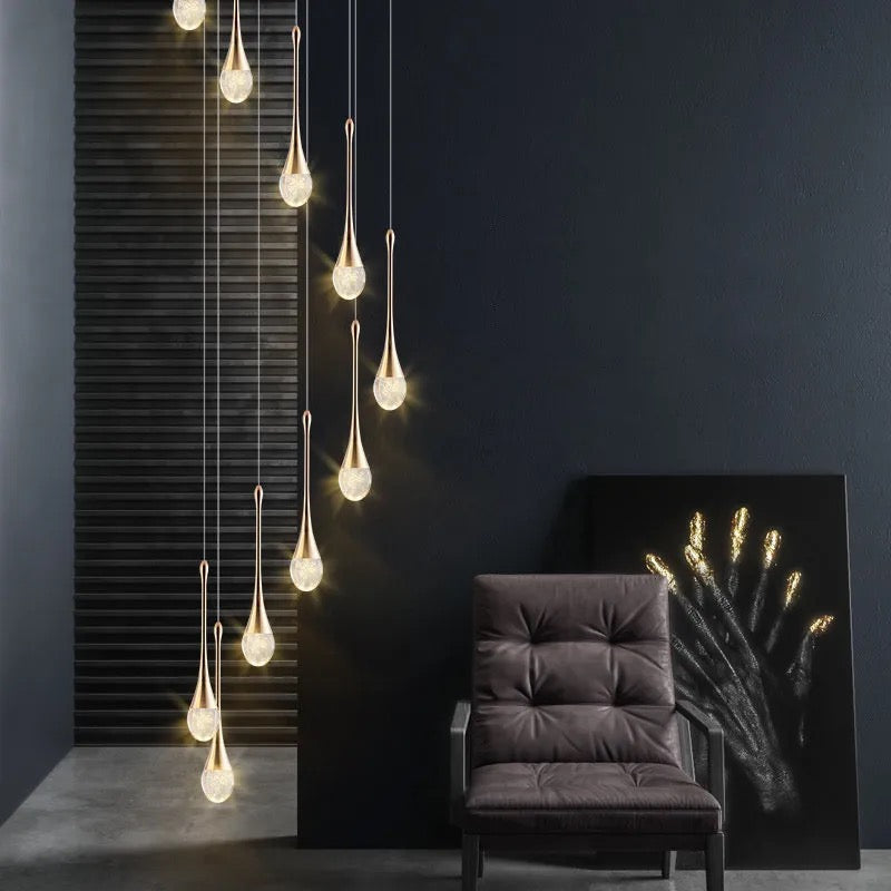 Lyra Teardrop Crystal Pendant Light for Dining Rooms