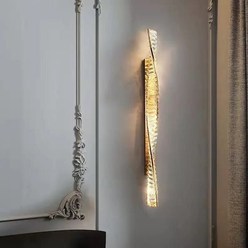 Aurora Crystal LED Wall Lamp in Stainless Steel Finish