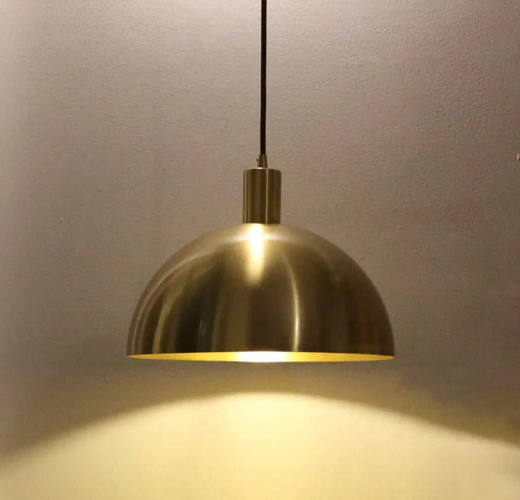 Aurelia Brass LED Pendant Light With Heat Resistant Shade