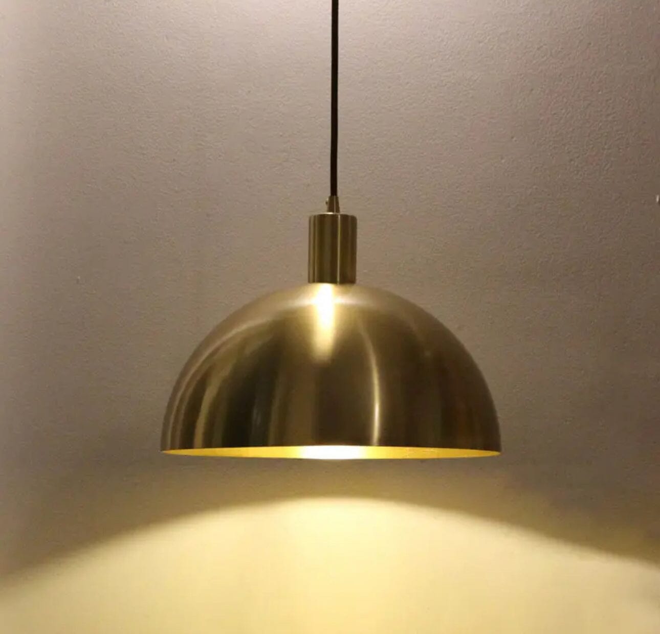 Aurelia Brass LED Pendant Light With Heat Resistant Shade