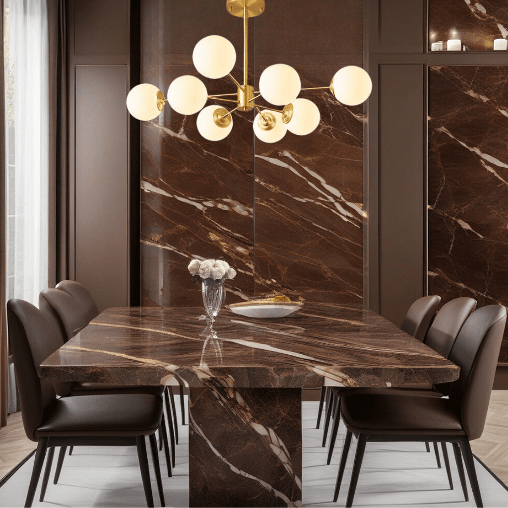 Nyra Opaline Chandelier Nordic Inspired Iron And Glass Fixture