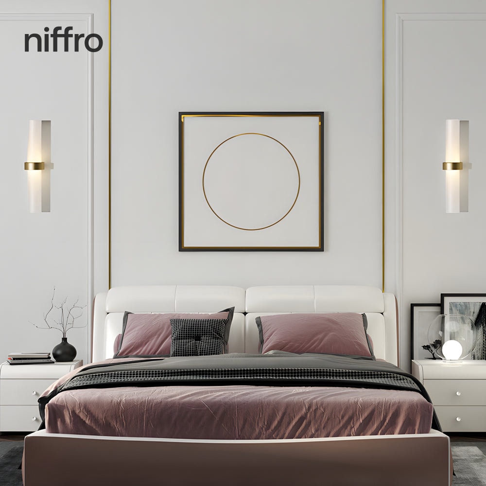 Ardelle Modern Wall Lamp Com Tubo De Vidro Fosco Branco Quente