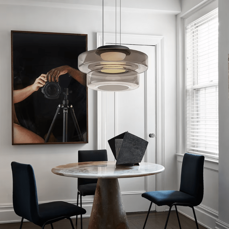 Fjord Glass Pendant Light for Modern Interiors with Soft Cozy Glow