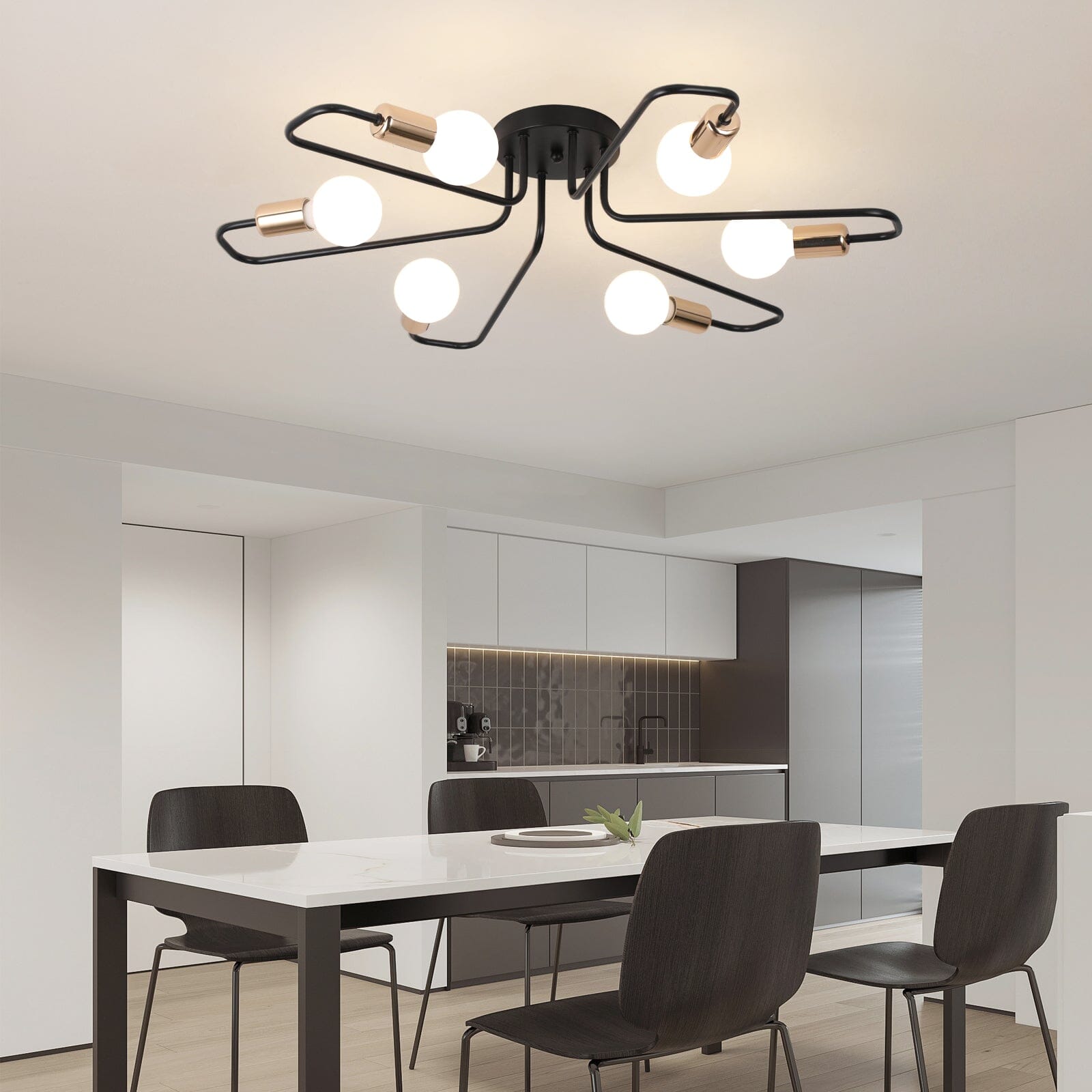 Asteri Eight-Bulb Dimmable Chandelier For Living Rooms And Offices