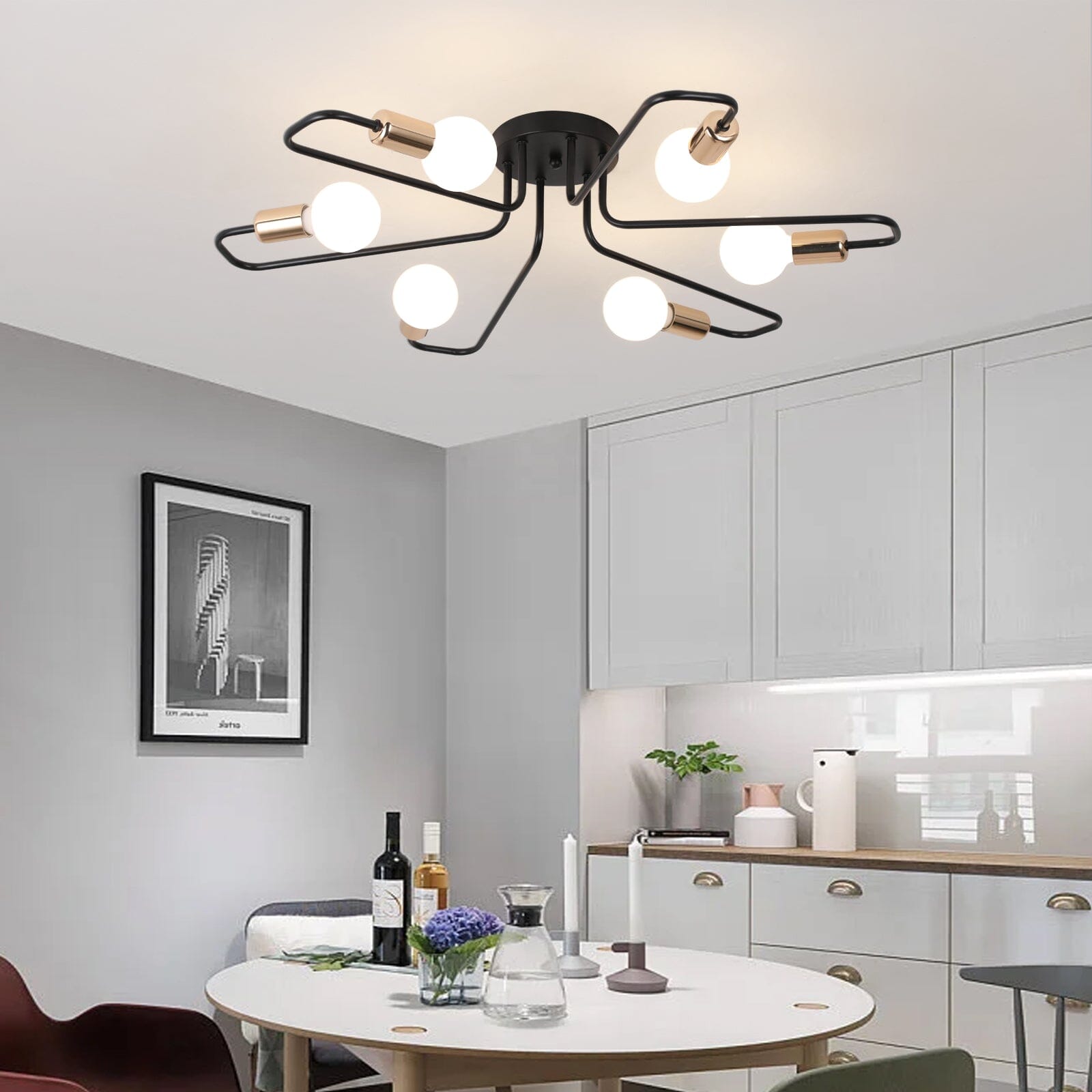Asteri Eight-Bulb Dimmable Chandelier For Living Rooms And Offices
