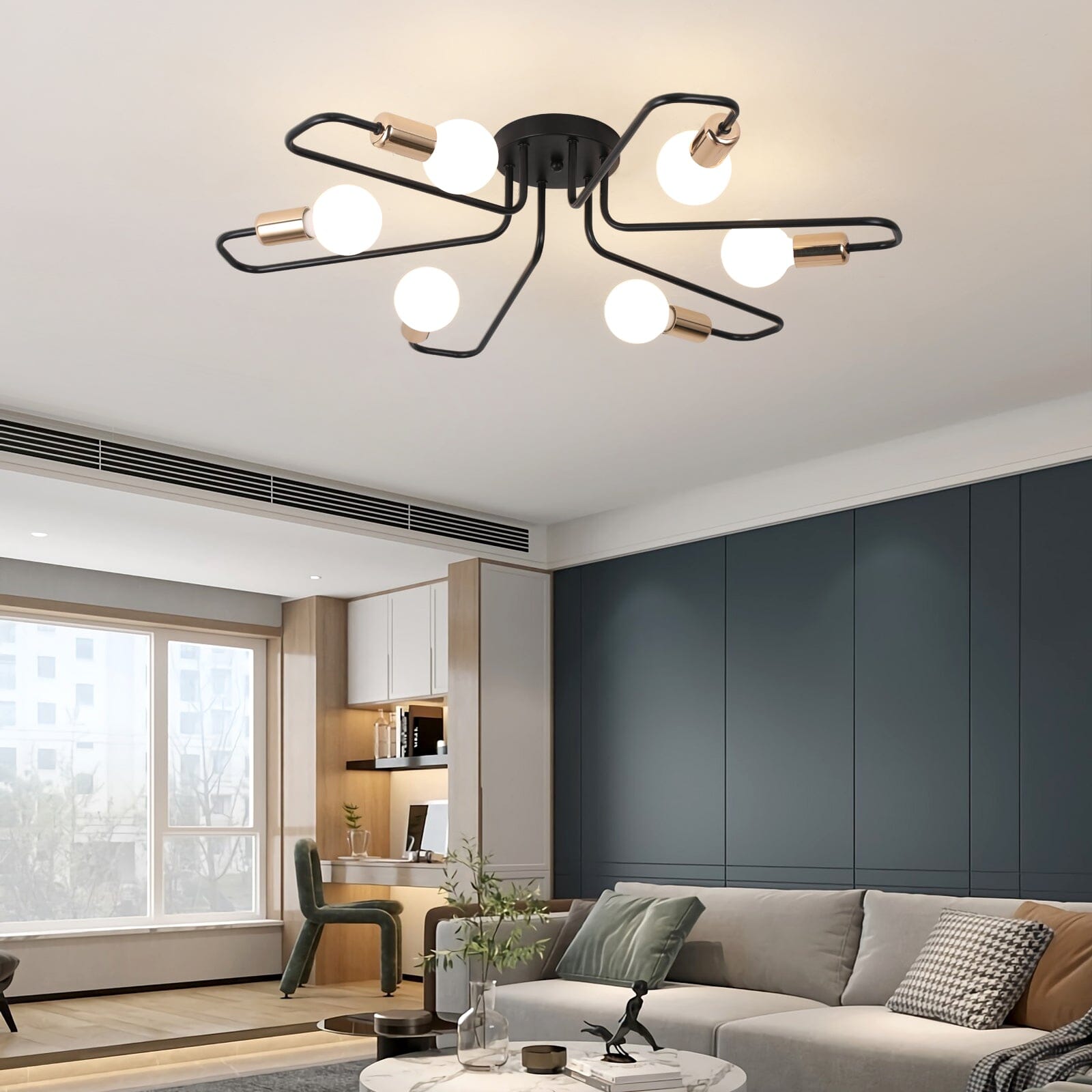 Asteri Eight-Bulb Dimmable Chandelier For Living Rooms And Offices