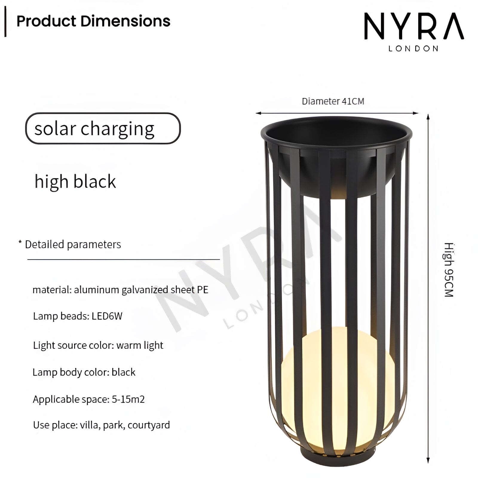 LyraBloom Flower Pot Table Lamp | Solar Outdoor Garden Light