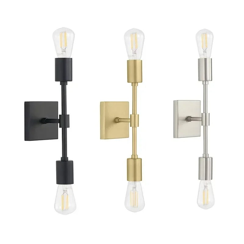 Aurea Twin Wall Sconce In Metal Dimmable Up To 60 Watts