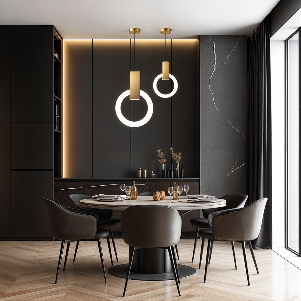 Aurora Halo Pendant Light Suspended Ring Ceiling Fixture