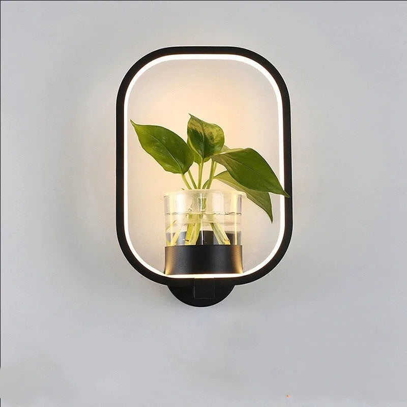 Nordelle | Wall Planter Lamp With Glass Plant Cup And Ambient Glow