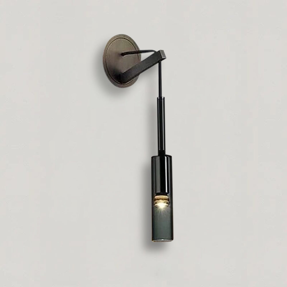 Asterra | Smoky Gray Glass Bottle Wall Lamp in Smoked Black