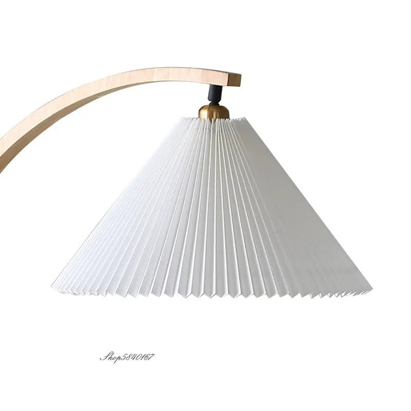 Fernhaven Floor Lamp With Beech Wood Frame And Linen Shade