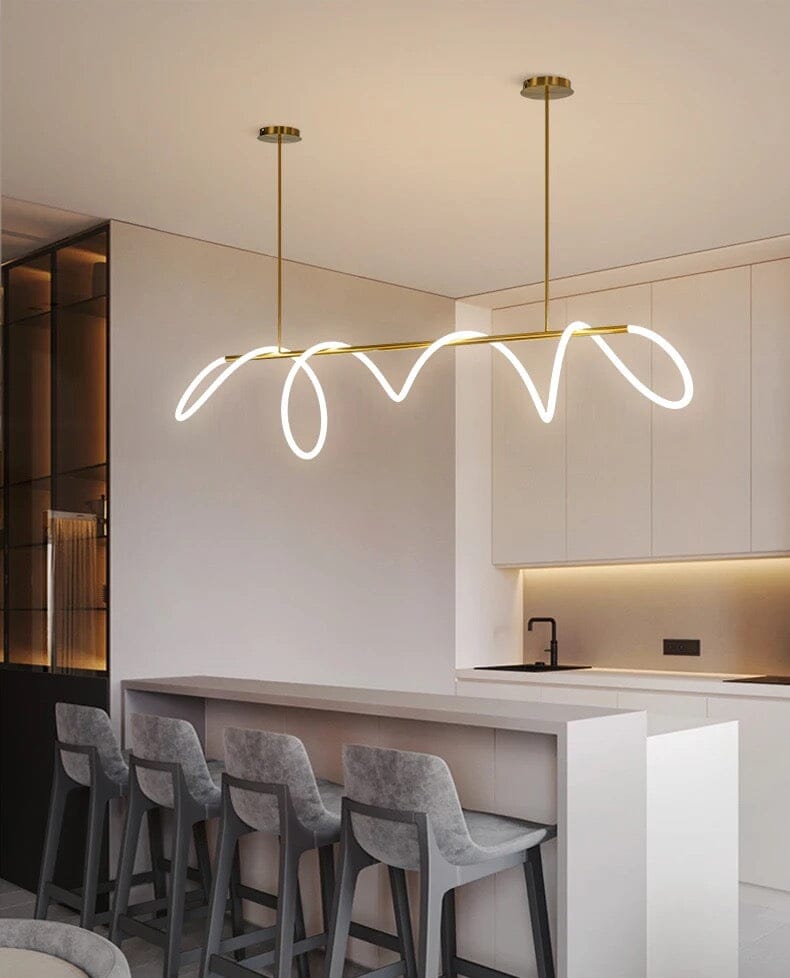 AstraLume Swirl LED Chandelier Collection in Golden Glow