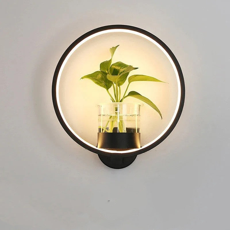 Nordelle | Wall Planter Lamp With Glass Plant Cup And Ambient Glow