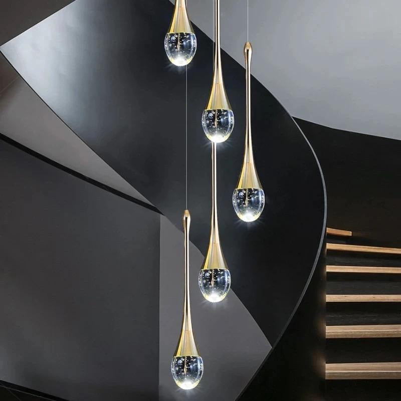 Lyra Teardrop Crystal Pendant Light for Dining Rooms