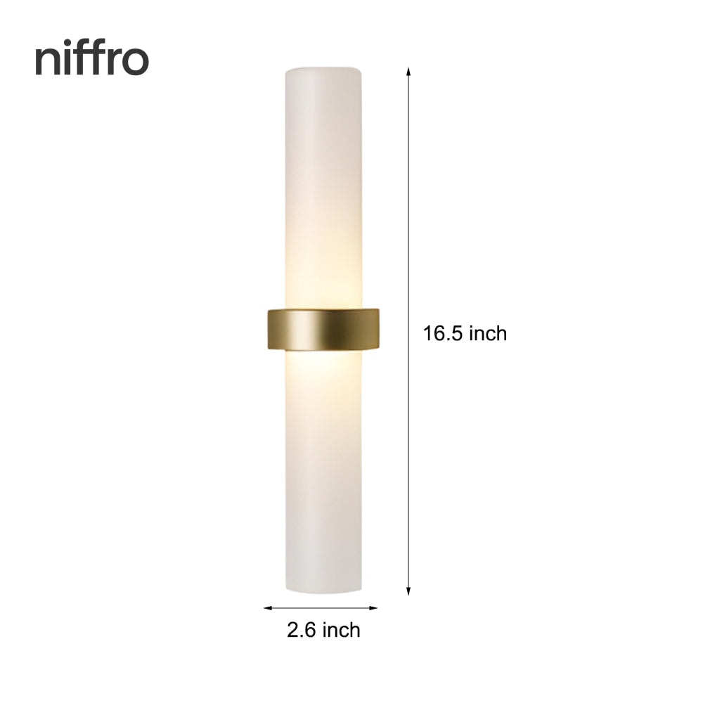 Ardelle Modern Wall Lamp Com Tubo De Vidro Fosco Branco Quente