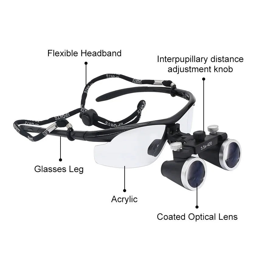 Zubní lupa laboratorní lékařské zvětšení binokulární