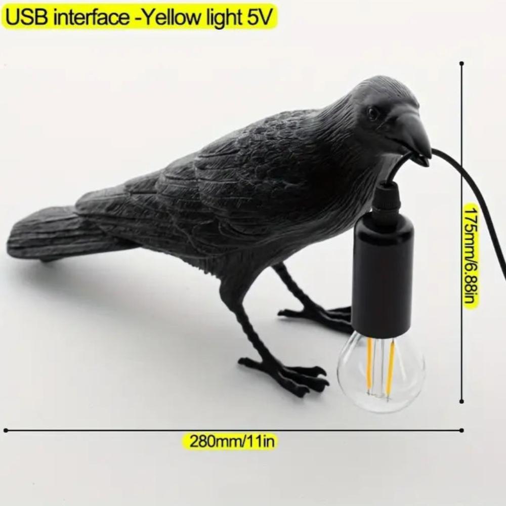 Noxara Raven Gothic Lamp For Dark Decor Accent Lighting