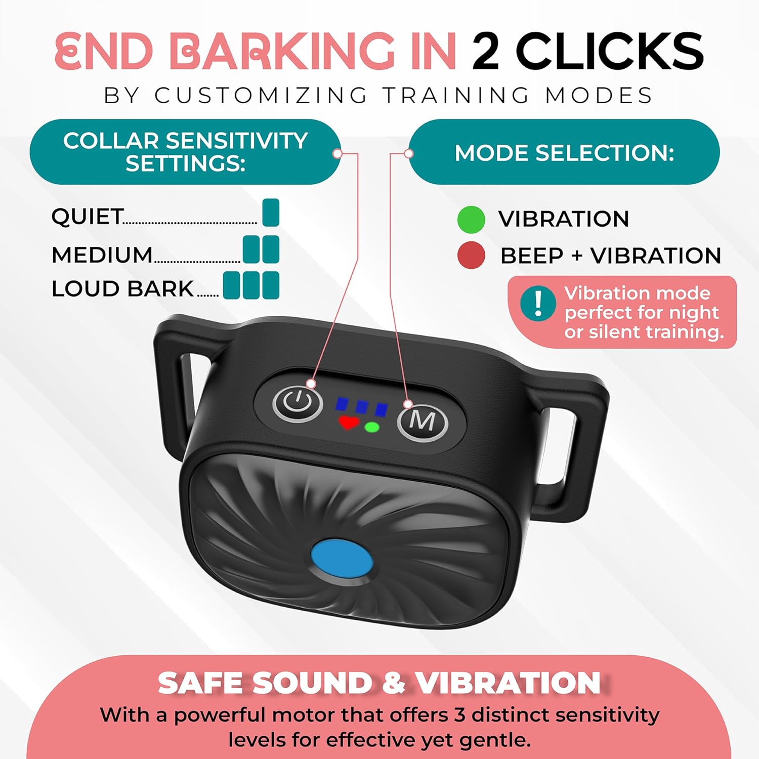 Antibell neck band for small dogs