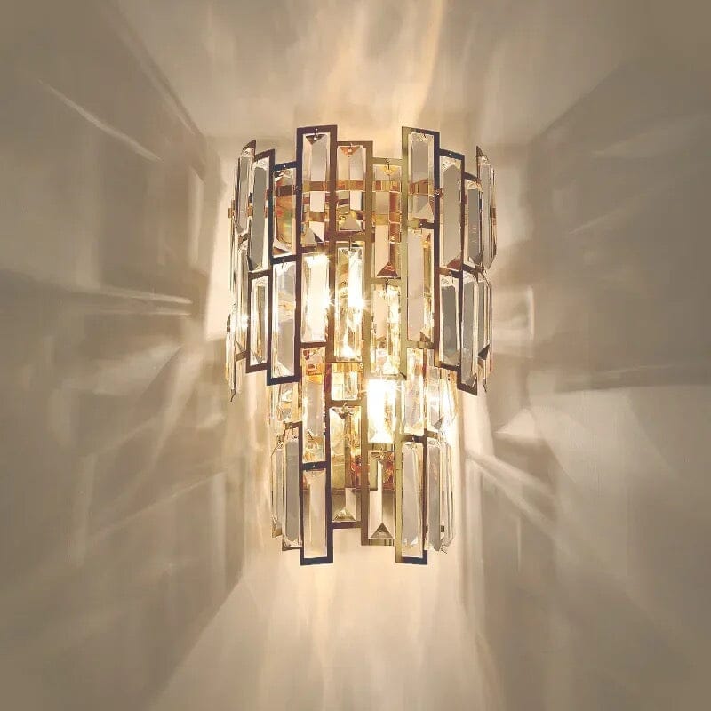 Elara Crystal Wall Lamp with Vintage Charm and K9 Crystals
