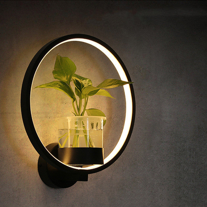 Nordelle | Wall Planter Lamp With Glass Plant Cup And Ambient Glow