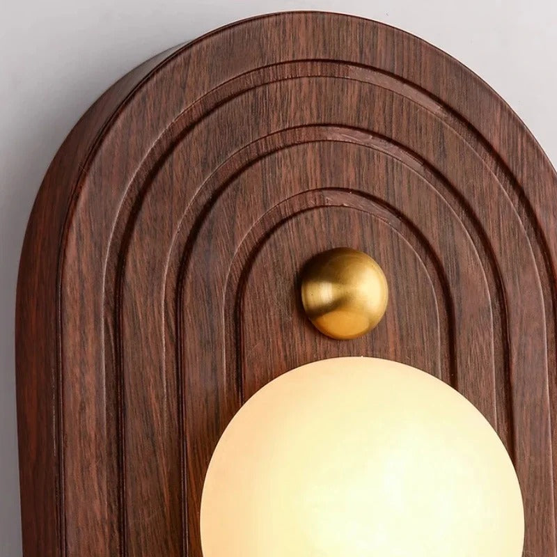 Nyra | Walnut Arch LED Wall Light For Modern Interiors