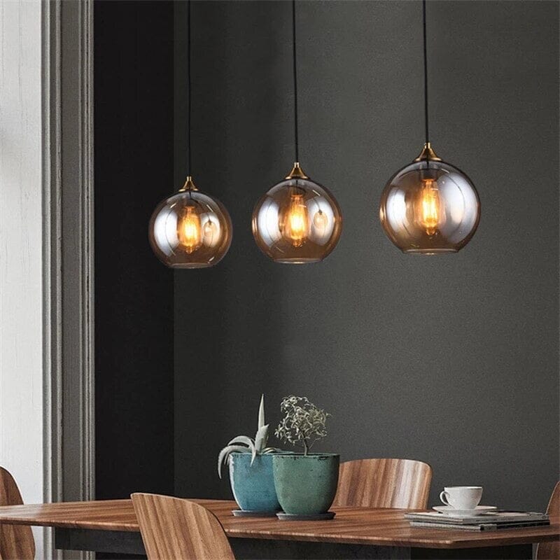 Aurelia Crystal Glass Pendants in Rustic Iron Finish