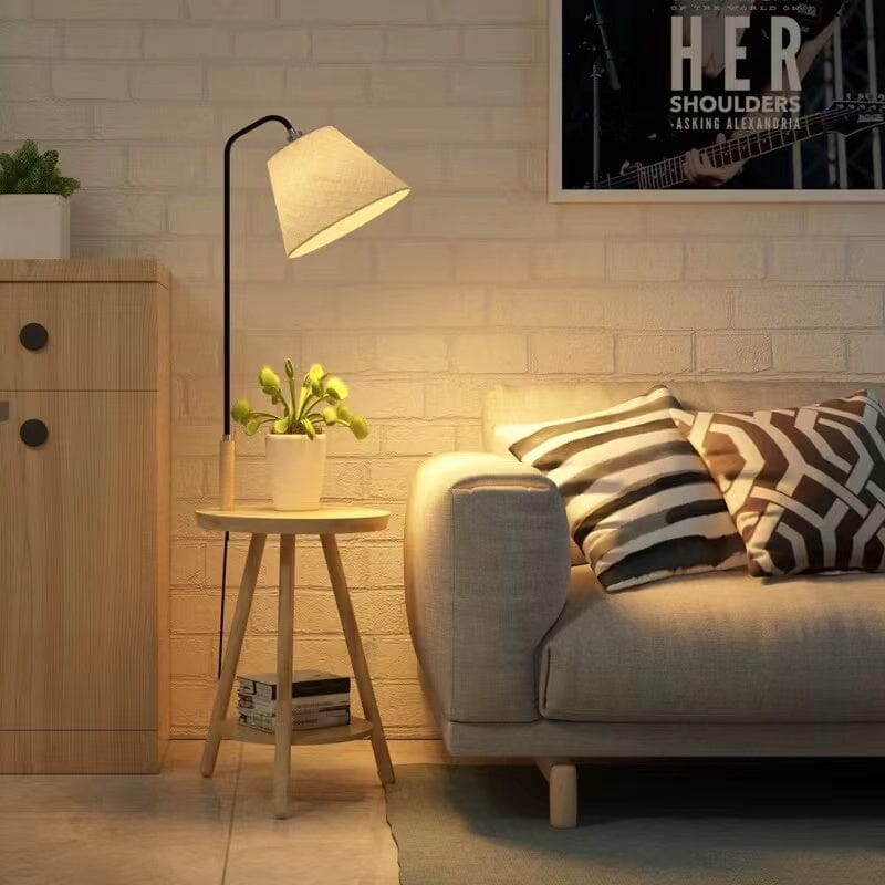 Liora Floor Lamp With Integrated Table And Hidden Storage