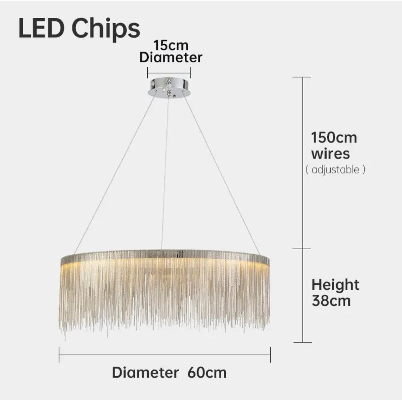 Asterra Nordic Circular Tassel Chain Chandelier for Modern Interiors