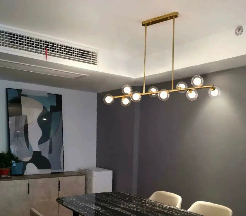 NovaLume Pendant Lamp Modern Aluminum and Iron Fixture with Frosted Glass