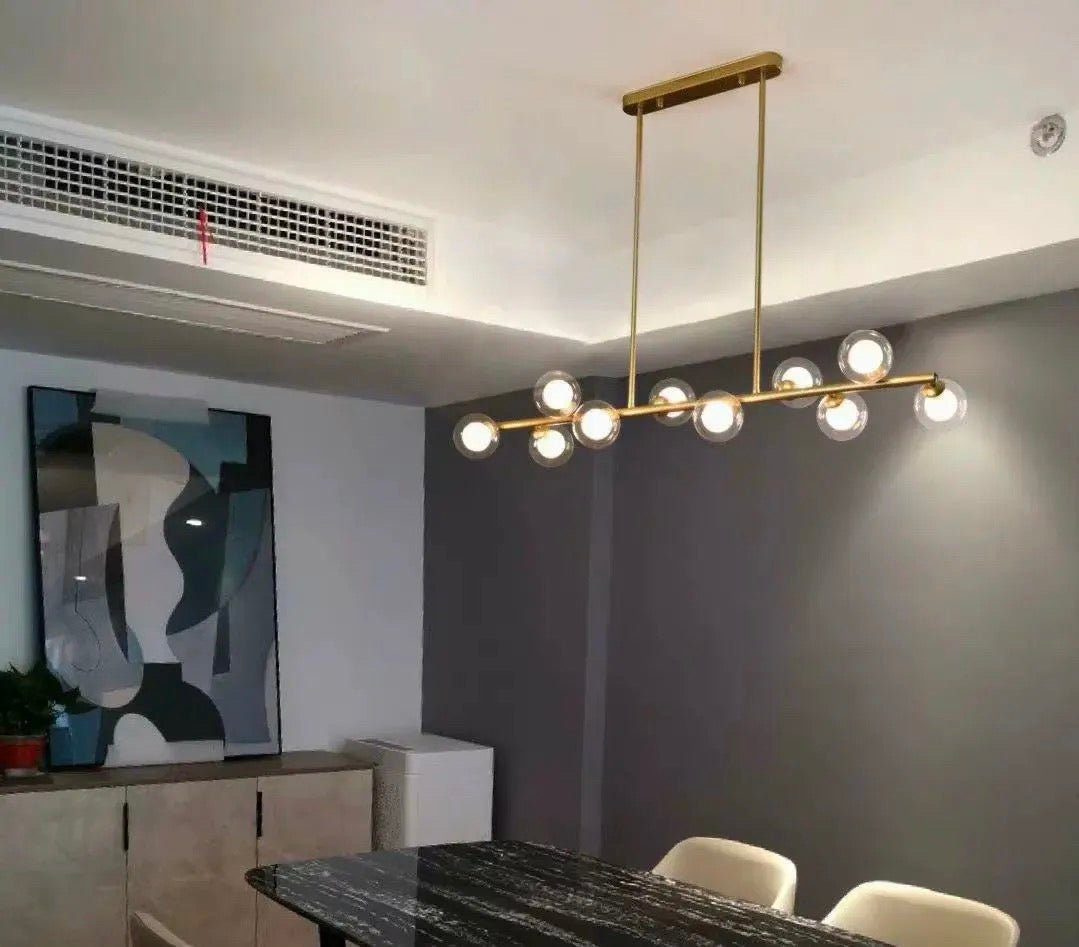 NovaLume Pendant Lamp Modern Aluminum and Iron Fixture with Frosted Glass