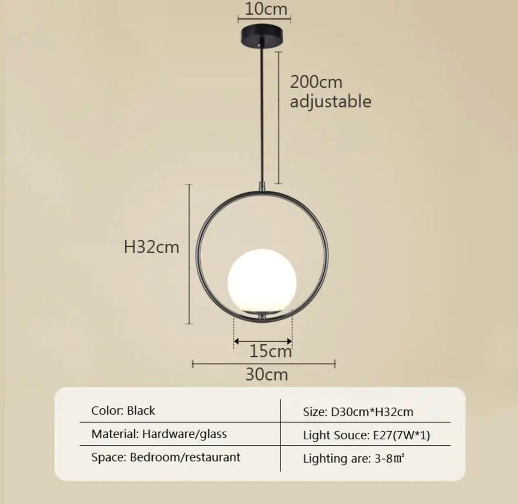 NovaLume gömb függeszték opálüveg diffúzorral