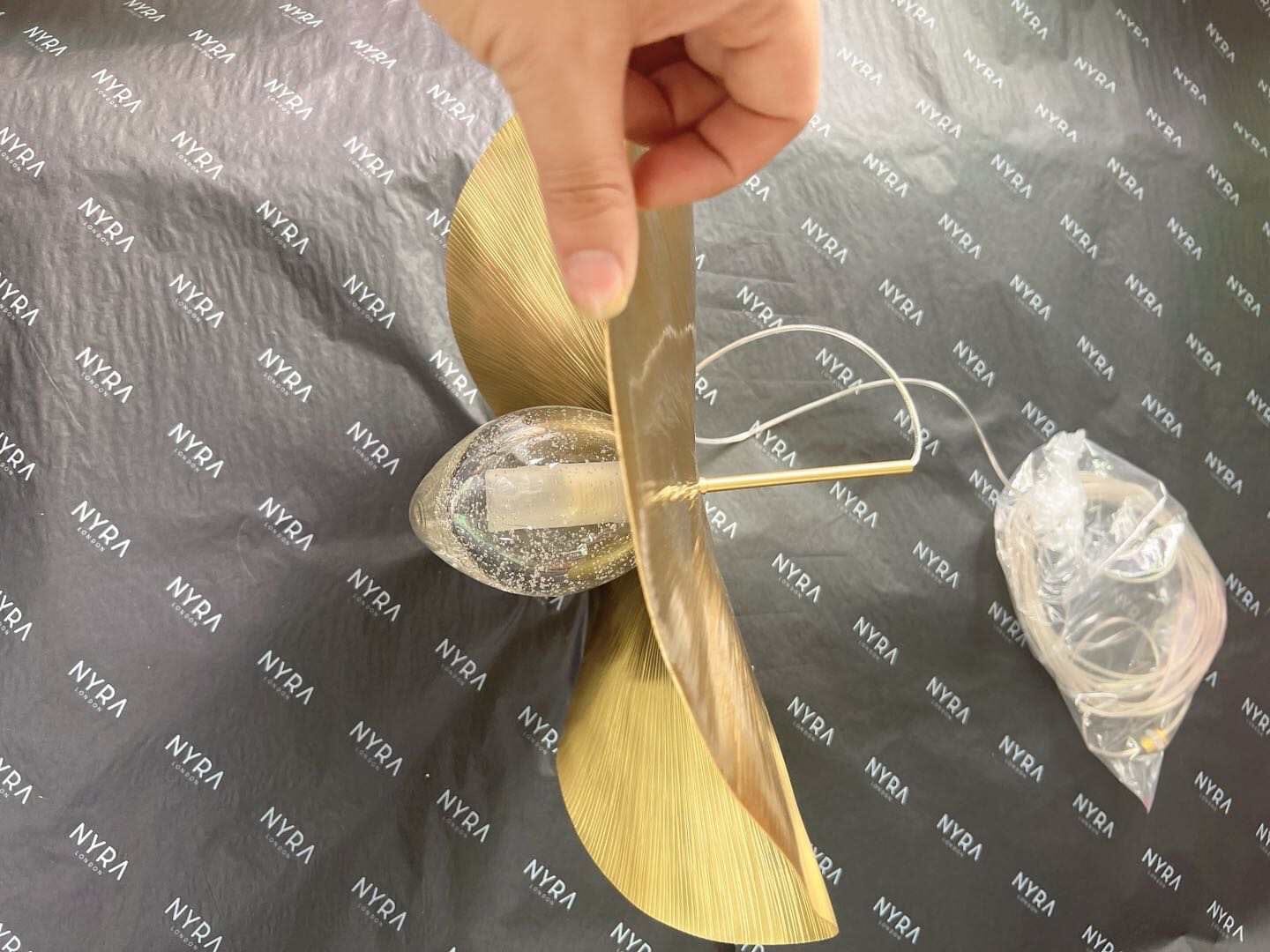 Lunara Nordic Gold Shell Mini Pendant Lights Soft Warm LED Adjustable Height