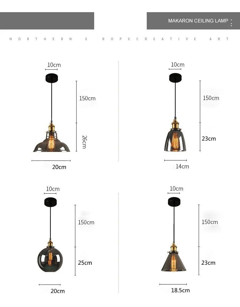 NovaLyn Retro Glass Pendant Lights for Modern Living Rooms