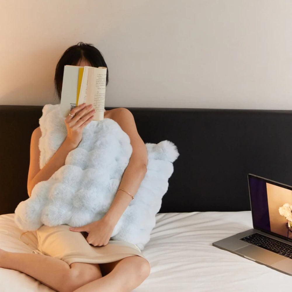 Harlow Faux Rabbit Fur Pillow Cover