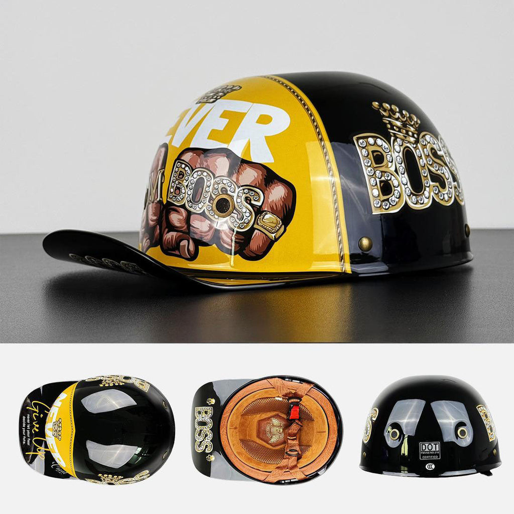 Moto baseballová čepice přilba - Stylové a bezpečné jezdecké vybavení - schváleno DOT a ECE