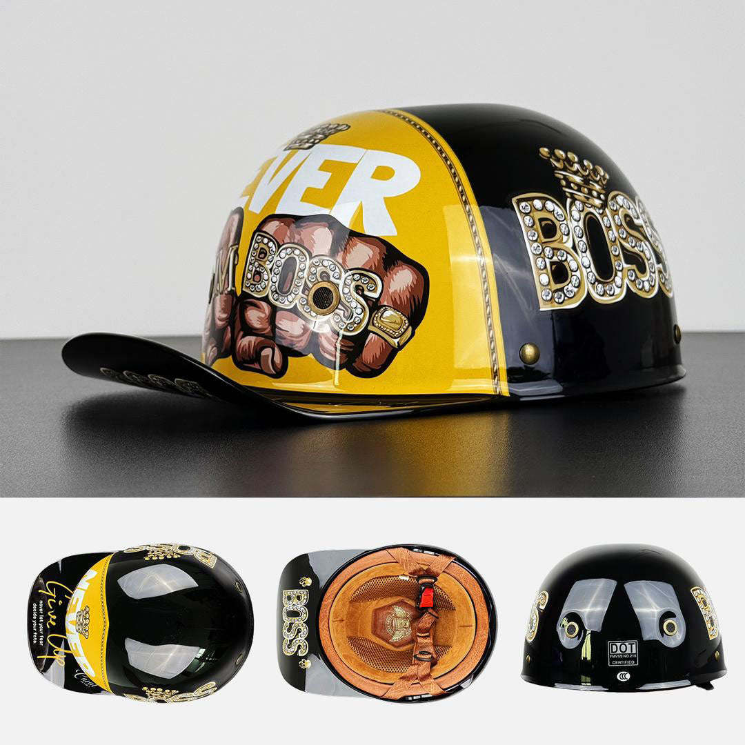 Moto baseballová čepice přilba - Stylové a bezpečné jezdecké vybavení - schváleno DOT a ECE