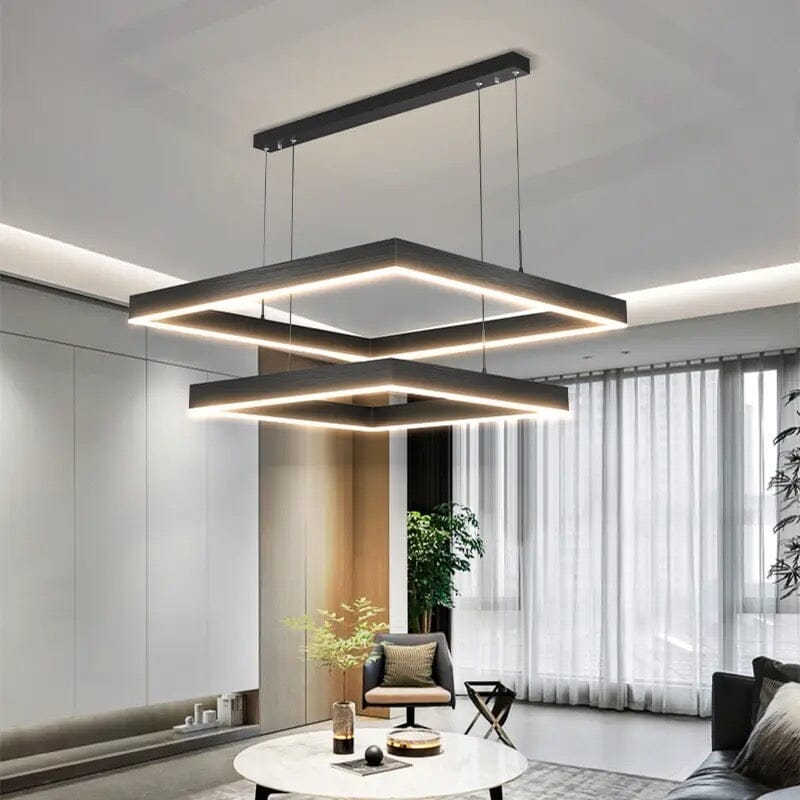 Quorra Square Twin Pendant Chandelier With Aluminum Frame