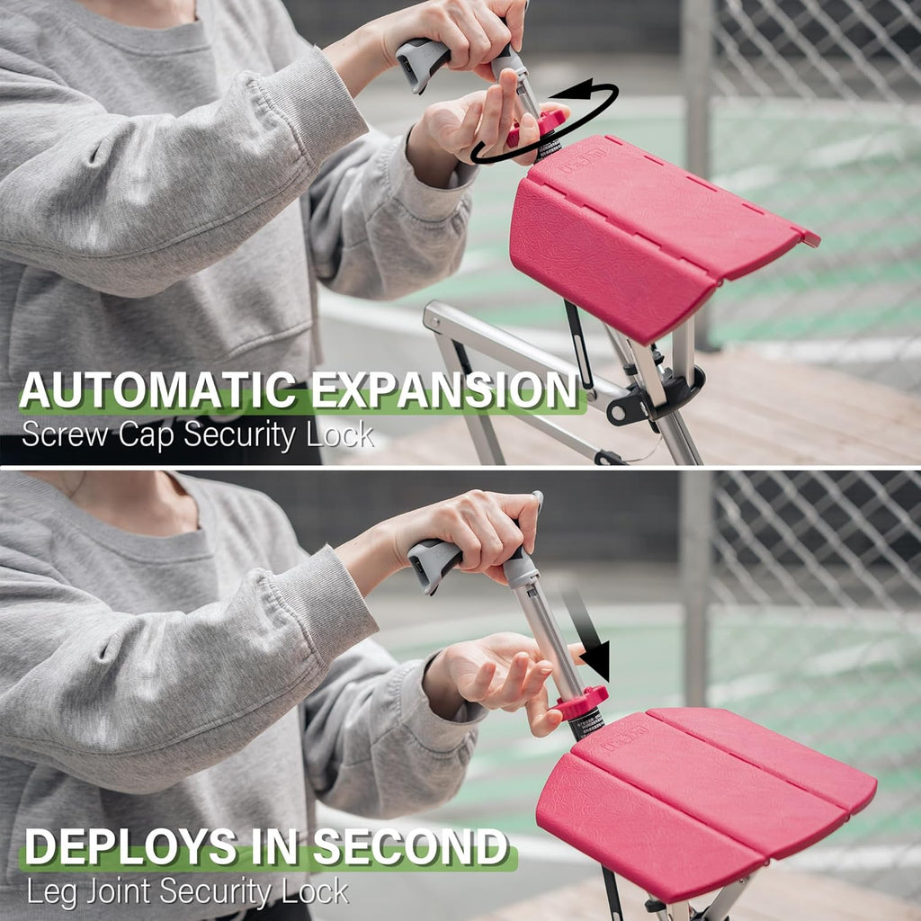 Ta-Da™ シートスティック – 移動中の快適さを高める座席一体型の実用的なハイキングスティック