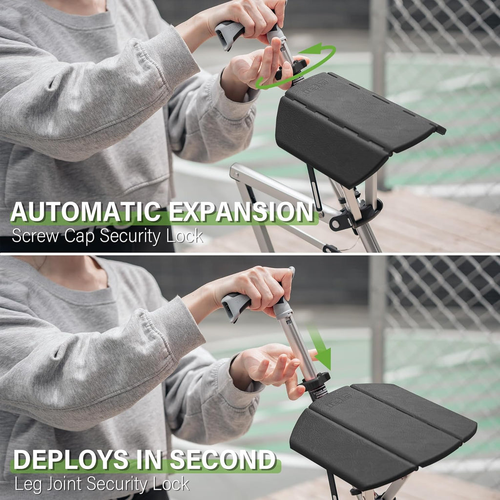 Ta-Da™ シートスティック – 移動中の快適さを高める座席一体型の実用的なハイキングスティック