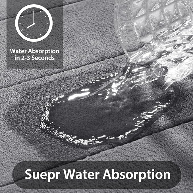 Memory Foam Skli-sikker Badematte - 3 deler Sett