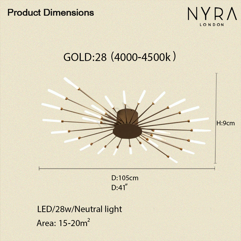 Lyra Wand-Style Chandelier Sculptural Centerpiece Lighting