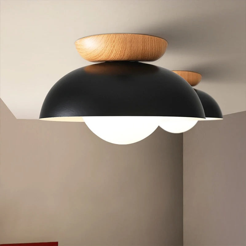 Asterra Nordic Wood and Iron Accent Ceiling Light for Hallways